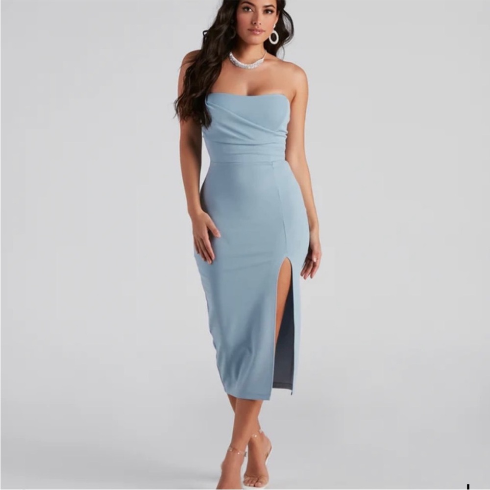 Windsor Strapless Light Blue Dress - XS